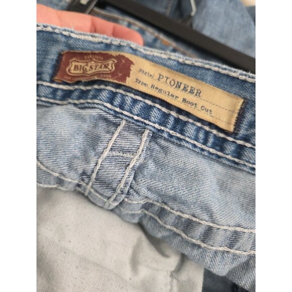 Big Star Pioneer Bootcut Mens Regular Mid Rise Distressed Denim Jeans 33R x 32 - Picture 7 of 11